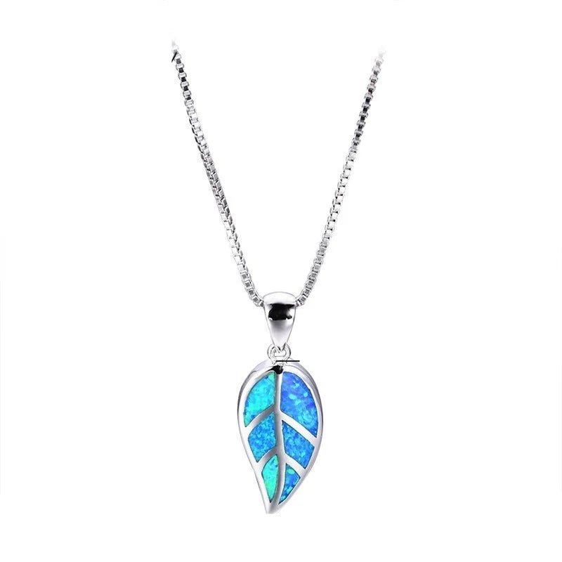 Blue Leaf Necklace