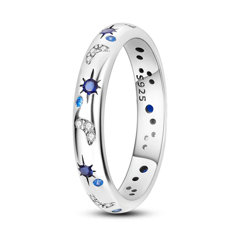 Blue Sun and Moon Ring