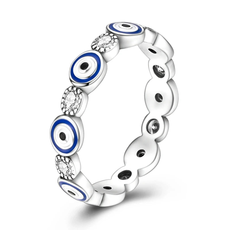 Blue Evil Eye Band Ring