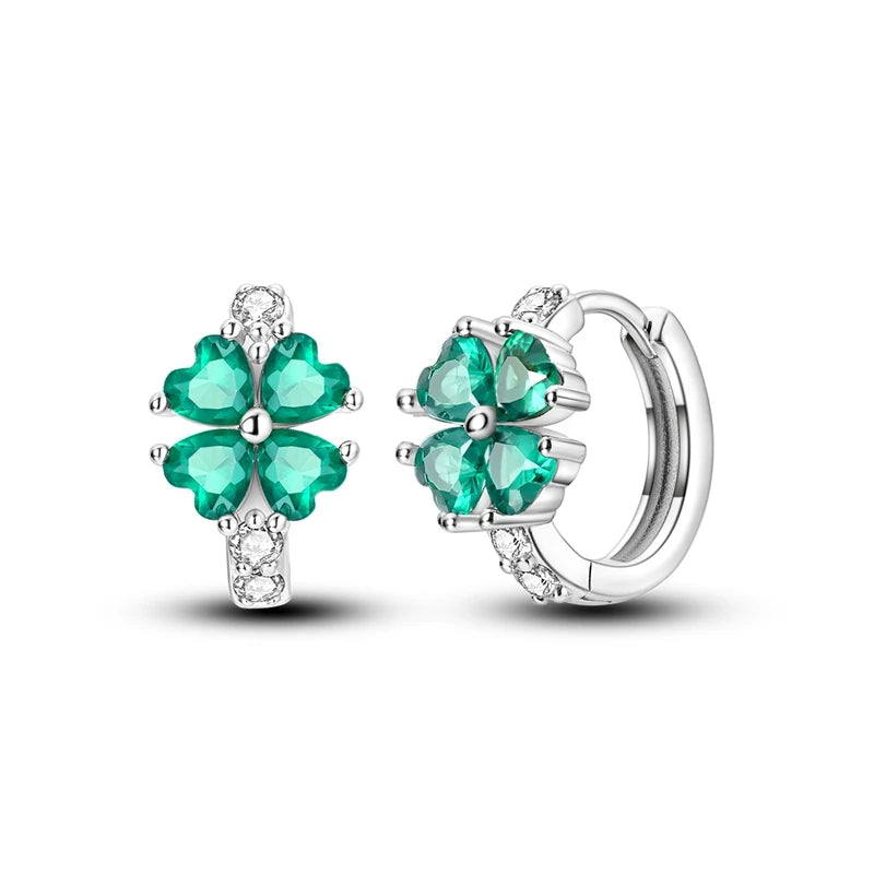 Clover Flower Hoop Earrings